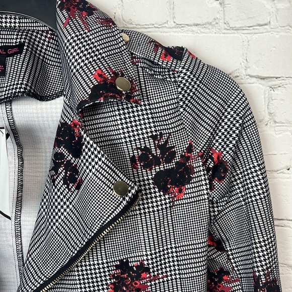 Material Girl Plaid Floral Zipper Jacket Juniors Size XS - Picture 4 of 5